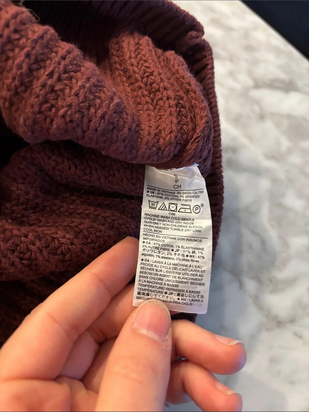 Banana Republic Men's Cable Crewneck Sweater - Rust Brown